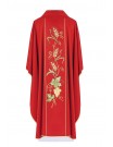 Chasuble embroidered with IHS, ears, grapes - red (H22)