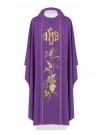 Chasuble embroidered with IHS, ears, grapes - purple (H25)
