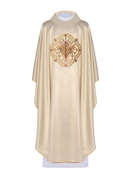 Ručno vezena misnica s IHS i PAX - zlato