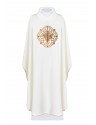 Embroidered chasuble with IHS and PAX - ecru (H30)