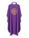 Embroidered chasuble with IHS and PAX - purple (H32)