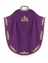 Chasuble brodée IHS - violet (H37)