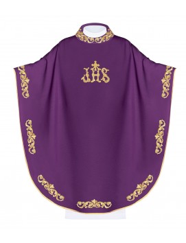 IHS embroidered chasuble - purple (H37)