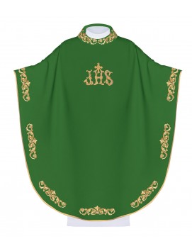 IHS embroidered chasuble - green (H39)