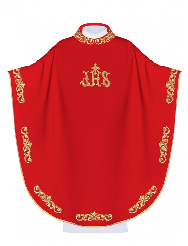 Κεντημένο φελόνιο IHS - κόκκινο