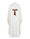 Chasuble decorated with Franciscan cross TAU - ecru