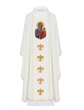 Chasuble image of Our Lady of Czestochowa - ecru (H45)