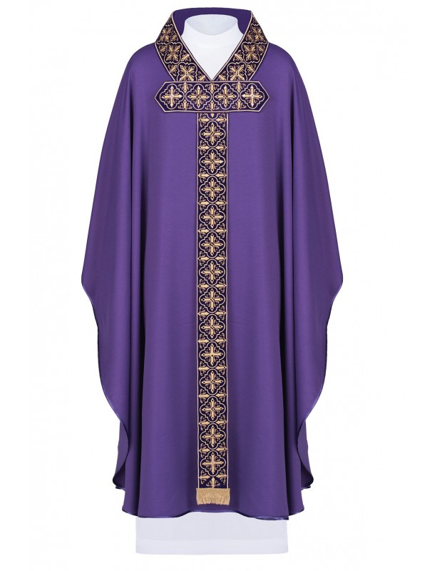 Casulă brodată cu pietre decorative - violet