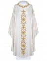 Chasuble richly embroidered, decorative stones - ecru (H61)