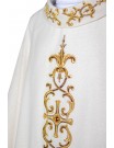 Chasuble richly embroidered, decorative stones - ecru (H61)