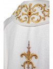 Chasuble richly embroidered, decorative stones - ecru (H61)