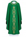 Chasuble richly embroidered, decorative stones - green (H62)