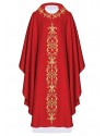 Chasuble richly embroidered, decorative stones - red (H63)