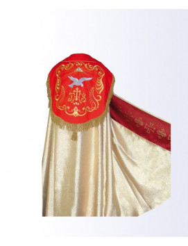 Capa dorada con franja roja IHS + estola