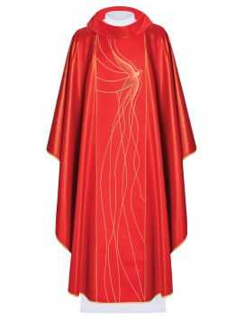 Chasuble with the symbol of the Holy Spirit - red (H65)