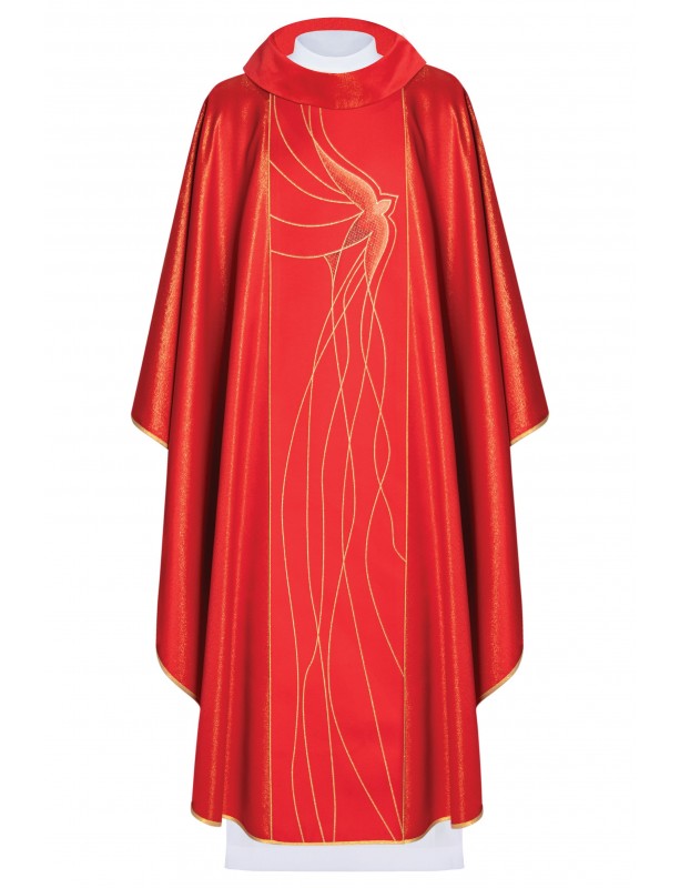 Casulla con el símbolo del Espíritu Santo - roja (H65)