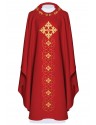 Chasuble richly embroidered, decorative stones - red (H68)