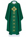 Chasuble richly embroidered, decorative stones - green (H69)