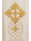 Chasuble richly embroidered, decorative stones - ecru (H70)