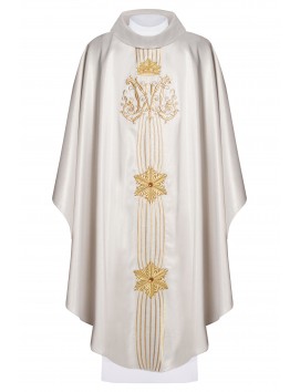Marian chasuble shining with stones - ecru (H71)