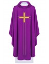 Embroidered chasuble with cross - purple (H72)