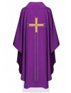Embroidered chasuble with cross - purple (H72)