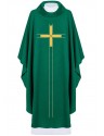 Embroidered chasuble with cross - green (H73)