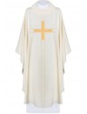 Embroidered chasuble with cross - ecru (H75)