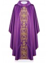 Chasuble richly embroidered, shining fabric - purple (H77)