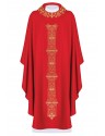 Chasuble richly embroidered, glossy fabric - red (H80)