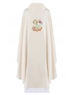 Embroidered Easter chasuble with the Lamb of God - ecru (H90)