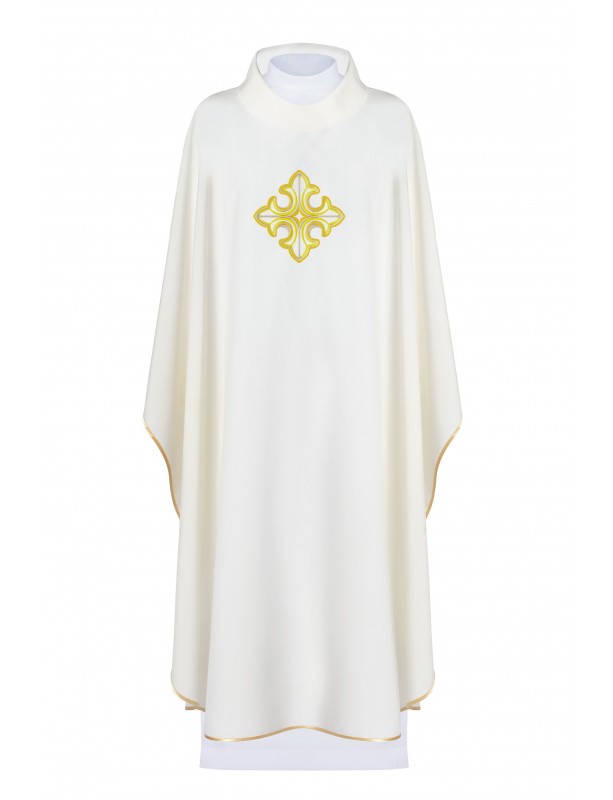 Chasuble embroidered with the symbol of the Cross - ecru (H92)