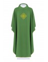 Embroidered chasuble with the symbol of the Cross - green (H93)
