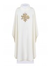 Embroidered chasuble with the symbol of the cross - ecru (H101)