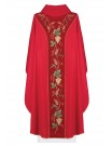 Chasuble richly embroidered IHS and grapes - red (H104)