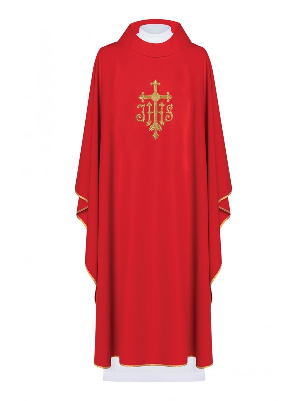 Casula bordada com o símbolo IHS - vermelho