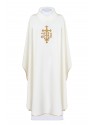 Chasuble embroidered with IHS symbol - ecru (H114)