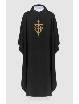 Chasuble embroidered with IHS symbol - black (H116)