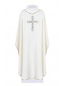 Chasuble embroidered with the symbol of the cross - ecru (H121)