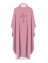 Chasuble embroidered with the symbol of the cross - pink (H122)