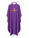 Chasuble embroidered with the symbol of the cross - purple (H123)