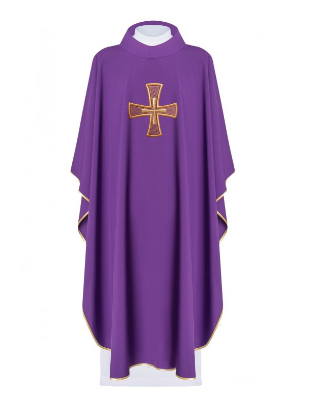 Messgewand bestickt mit dem Symbol des Kreuzes - violett (H123)