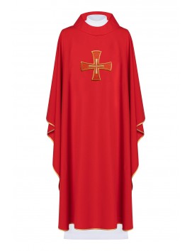 Chasuble embroidered with the symbol of the cross - red (H125)