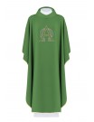 Chasuble embroidered with Alpha and Omega symbol - green (H127)