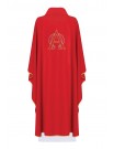 Embroidered chasuble with Alpha and Omega symbol - red (H128)