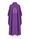 Chasuble embroidered with Alpha and Omega symbol - purple (H129)