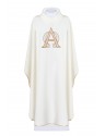 Messgewand bestickt mit Alpha-und-Omega-Symbol - Ekru (H130)