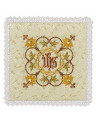 Chalice pall ecru IHS pattern