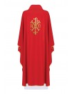 Embroidered chasuble with Alpha, Omega and PAX symbol - red (H137)
