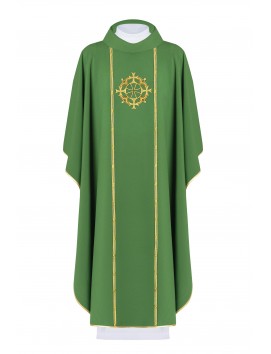 Chasuble embroidered with the symbol of the Cross - green (H148)
